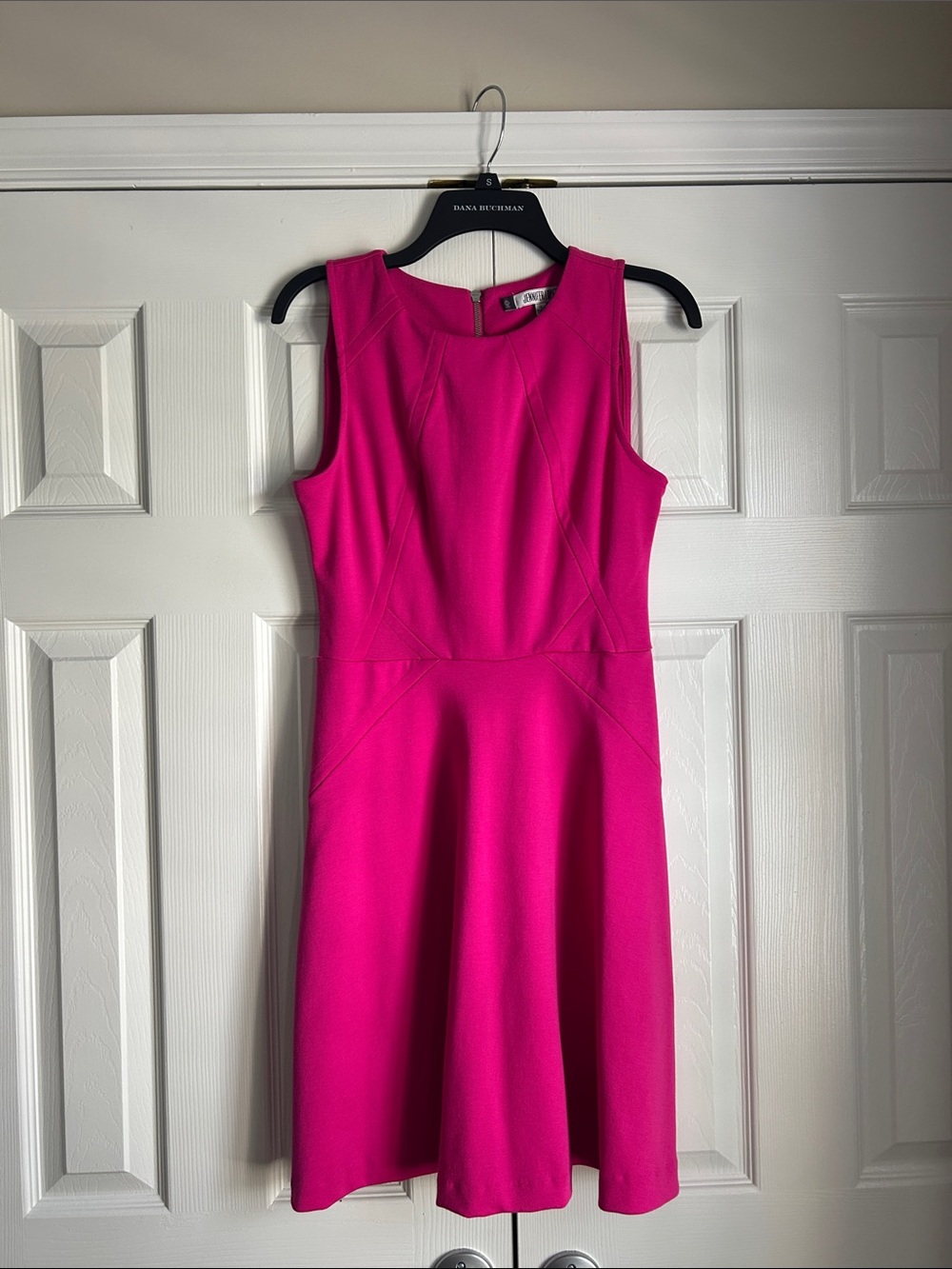 Jennifer Lopez Sleeveless Fuchsia Fit & Flare Dress